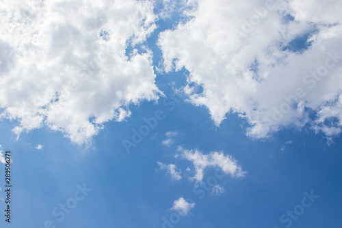 White clouds blue sky background  natural texture.