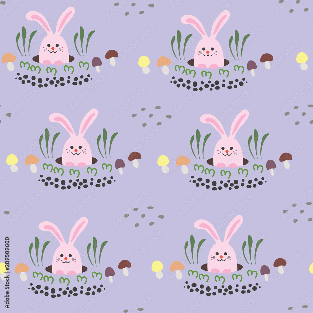 seamless repeat pattern with cute bunnies seamless repeat pattern with cute bunnies
