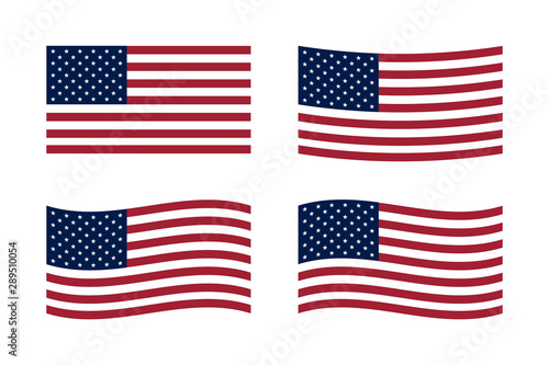 US American straight flag with true colors.