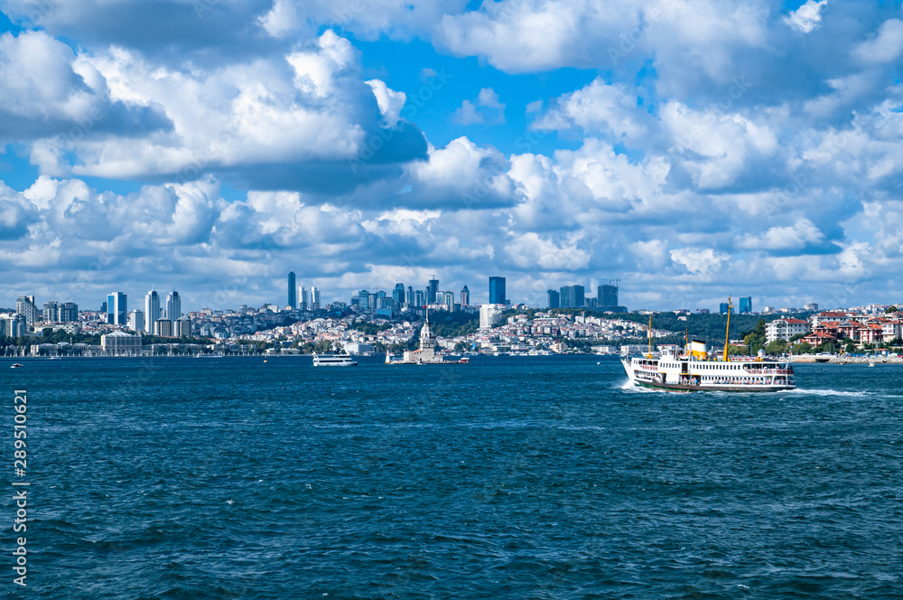 Traditional Istanbul passenger ferry, Turkey.