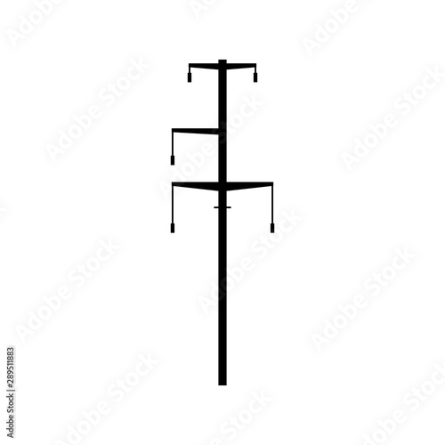 Electric power line tower icon. Power line symbol flat design.