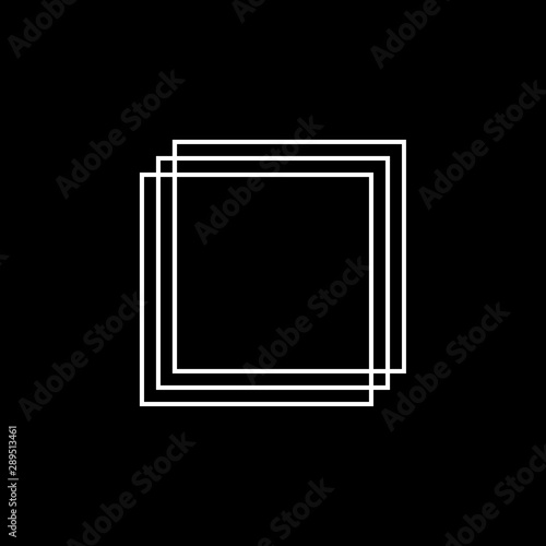 Square triple abstract isolated frame on a white background.. Vector illustration