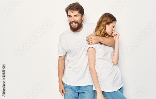 Family in white t-shirts
