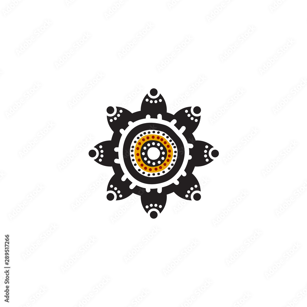 Aboriginal art dots painting icon logo design vector template Aboriginal art dots painting icon logo design vector template