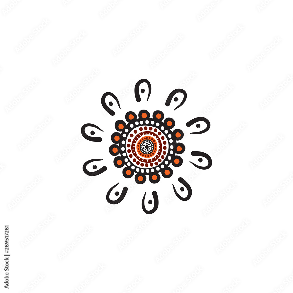 Aboriginal art dots painting icon logo design vector template Aboriginal art dots painting icon logo design vector template