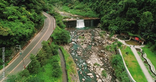 Aerial shot of stream in Beipu, Hsinchu, Taiwan photo