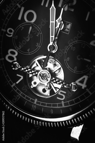 Mechanic luxury black wrist watch