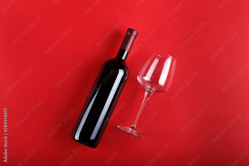 Naklejka premium wine bottle and glass