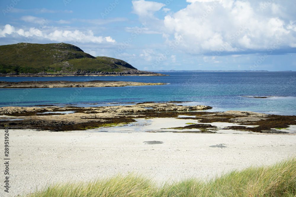 Beautiful sunny Sanna Beach in Ardnamurchan Scotland