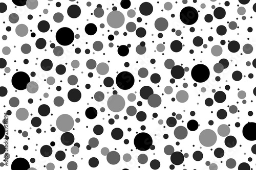 Black and grey Polka Dot Seamless Pattern. Vector Background For Web, Print, Wallpaper And Other Design.