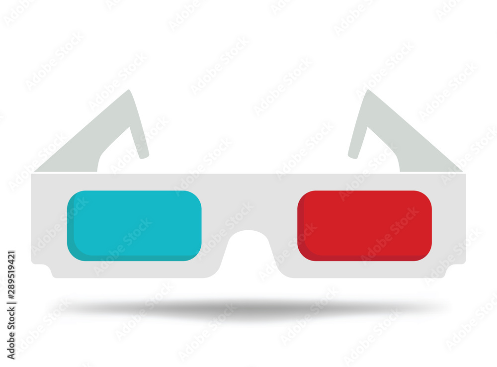 Cartoon glasses for the cinema. 3d glasses for watching the movie. Illustration children. Vector | Adobe Stock