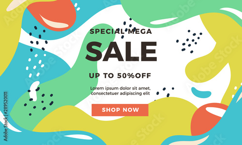 flat design abstract sale background vector