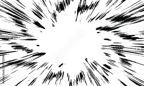 Circular starburst explosion texture. Distressed uneven grunge background. Abstract vector illustration. Overlay to create interesting effect and depth. Isolated on white background.