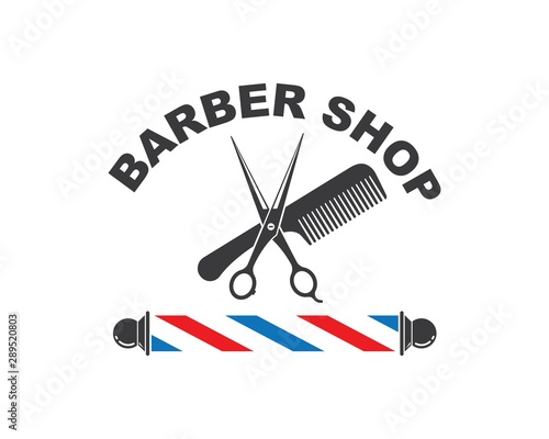barber shop icon logo vector icon