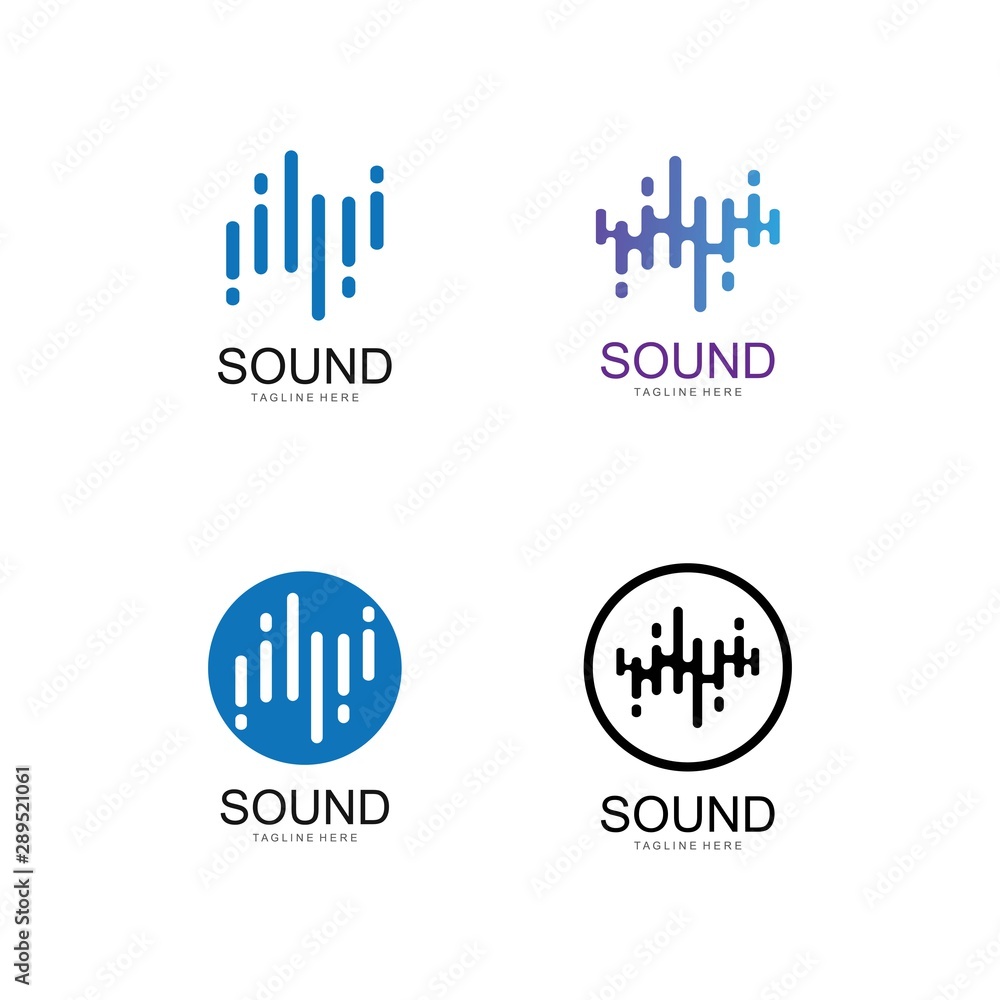 Sound wave graphic design template vector isolated illustration Stock