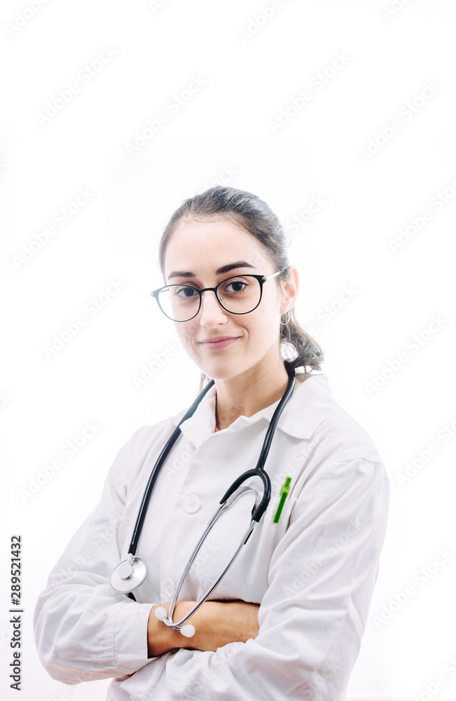 Doctor with stethoscope and white coat