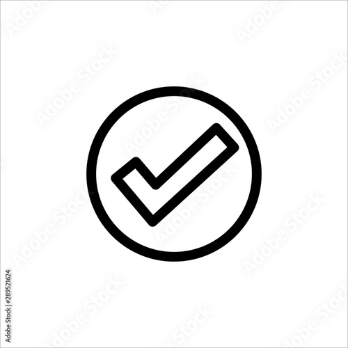 Vector check mark icon. symbol of check list, approval, or confirm with trendy flat outline style icon for web site design, logo, app, UI isolated on white background