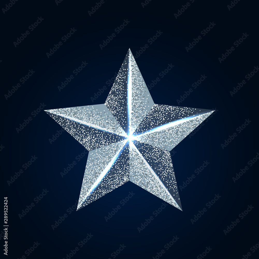 Vector illustration of silver shiny crystal star Vector illustration of silver shiny crystal star