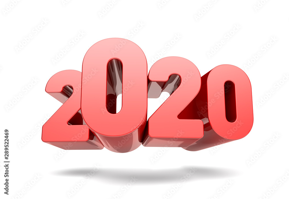 3D rendering 2020 new year design greeting card, isolated on white background. File contains a path to isolation. 3D rendering 2020 new year design greeting card, isolated on white background. File contains a path to isolation.