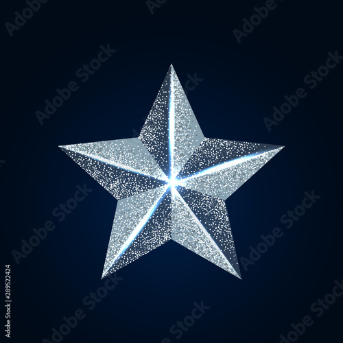 Vector illustration of silver shiny crystal star