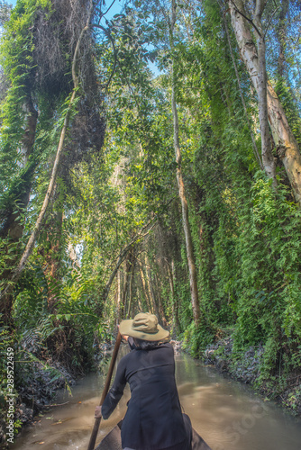 Xeo Quyt boat trip in the jungle, Vietnam photo