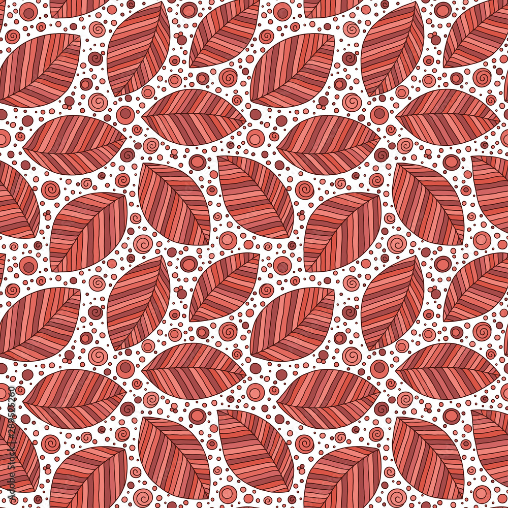 Seamless soft red tones leaf autumn pattern Seamless soft red tones leaf autumn pattern