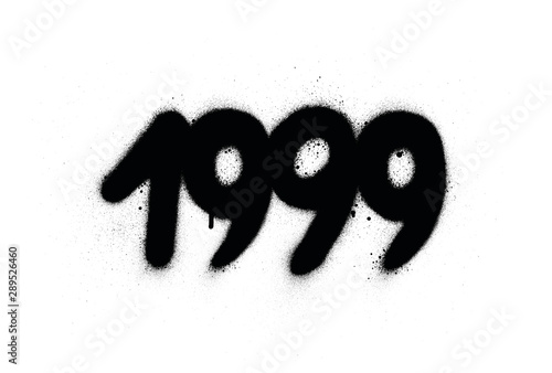 graffiti 1999 date sprayed in black over white photo