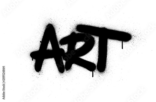 graffiti art word sprayed in black over white