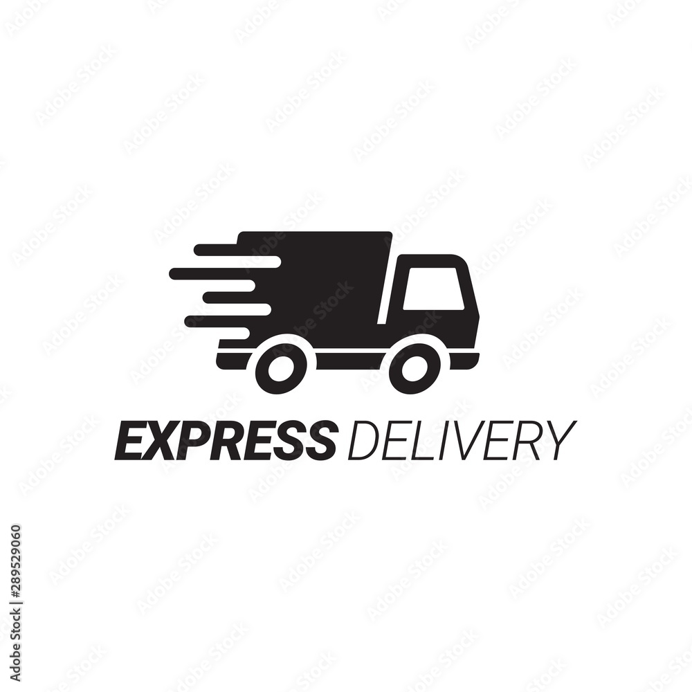 Express delivery Service Logo With Transport Car Vector Design Template Express delivery Service Logo With Transport Car Vector Design Template