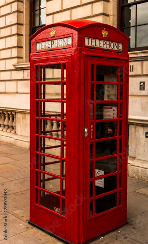 red telephone box in london