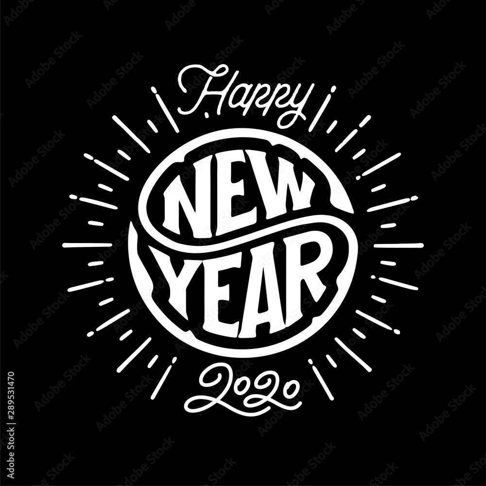 Fototapeta premium New Year circle with circle 2020 round Vector Illustration