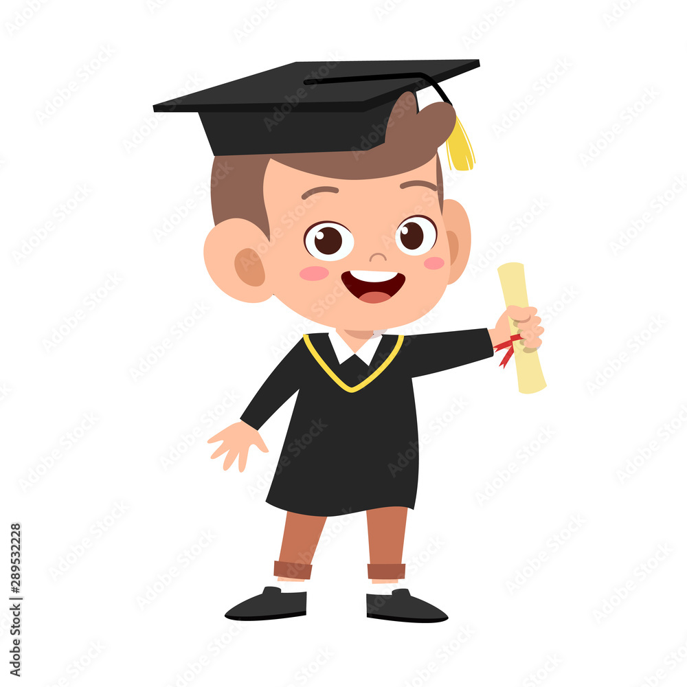 happy cute kid jump graduation vector design happy cute kid jump graduation vector design