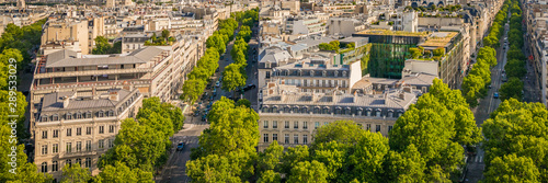 Canvas Print Paris skyline with typical Parisian Haussmannian buildings