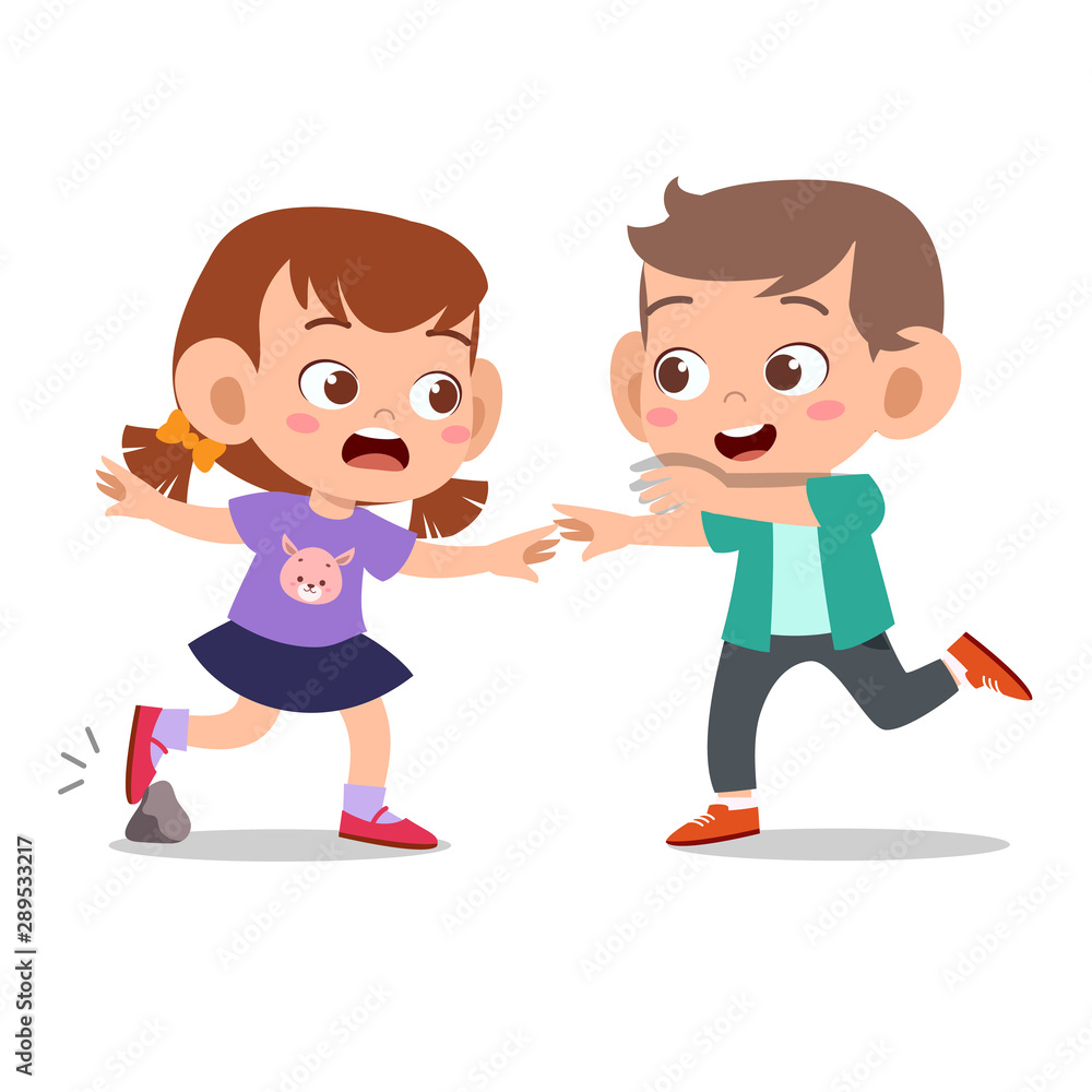 happy cute kid play with friend together happy cute kid play with friend together