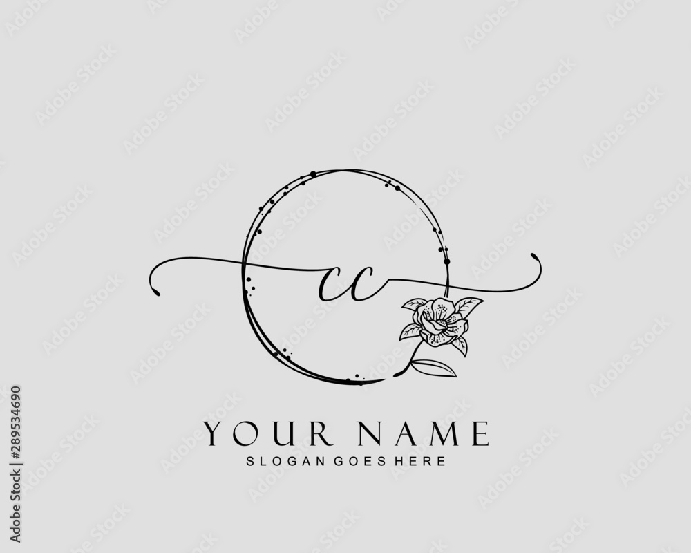 Initial MM beauty monogram and elegant logo design, handwriting logo of  initial signature, wedding, fashion, floral and botanical with creative  template Stock Vector