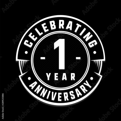 Celebrating 1st year anniversary logo design. One year logotype. Vector and illustration.