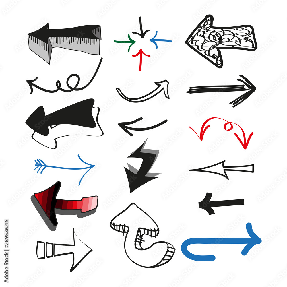 Set of Doodle arrows. Simple vector illustration Set of Doodle arrows. Simple vector illustration