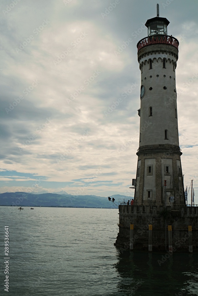 lighthouse at sunset, Bodensee