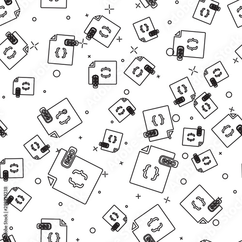 Black line CSS file document. Download css button icon isolated seamless pattern on white background. CSS file symbol. Vector Illustration