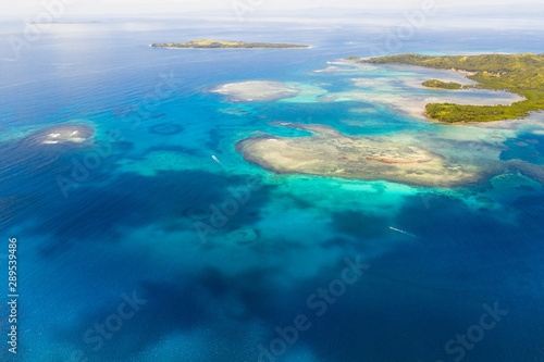 Bucas Grande Island, Philippines. Beautiful lagoons with atolls and islands, view from above. Seascape, nature of the Philippines. © Tatiana Nurieva
