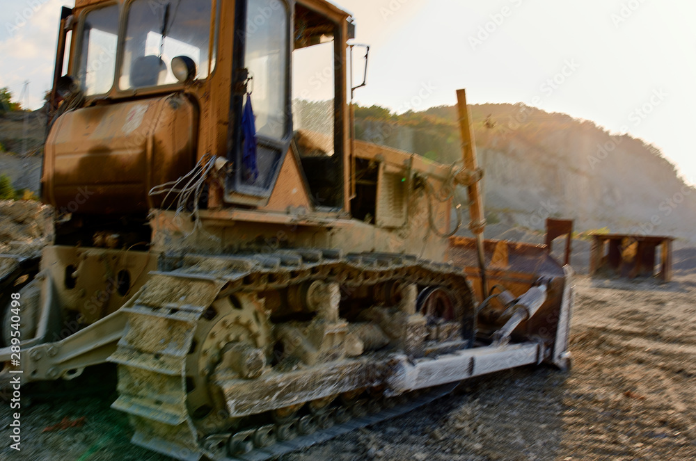 bulldozer at construction site