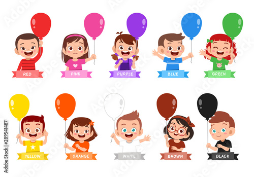 happy cute kid wear many color design