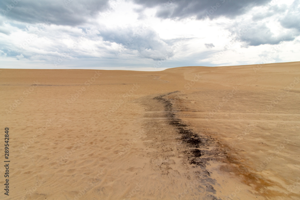 Sand Dunes with blackened sand mark, Jockeys Ridge North Carolina