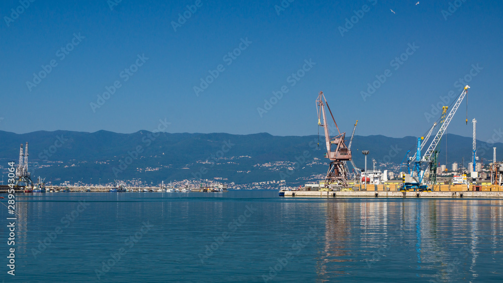 Port cranes in the port of Rijeka.