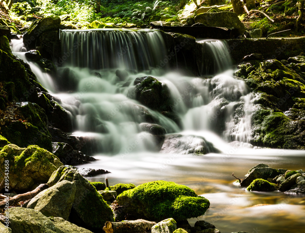 Beutiful forest waterfall near Ribaritsa village, Bulgaria. Beutiful forest waterfall near Ribaritsa village, Bulgaria.