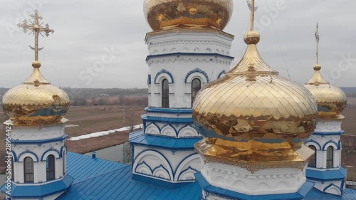 churches and their elements of the convent in the city of Tsivilsk in Chuvashia,filmed on a summer evening. photo