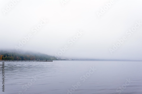 Wallpaper Mural mountain lake hidden by fog Torontodigital.ca