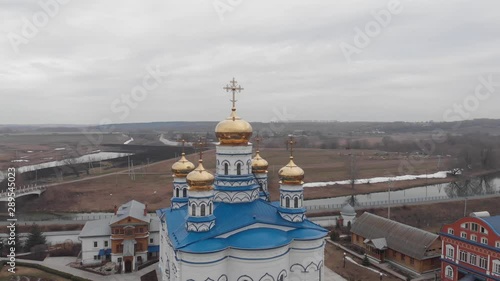 churches and their elements of the convent in the city of Tsivilsk in Chuvashia,filmed on a summer evening. photo