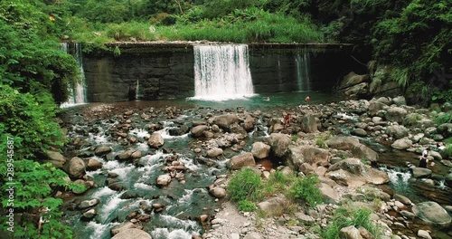 Aerial shot of stream in Beipu, Hsinchu, Taiwan photo