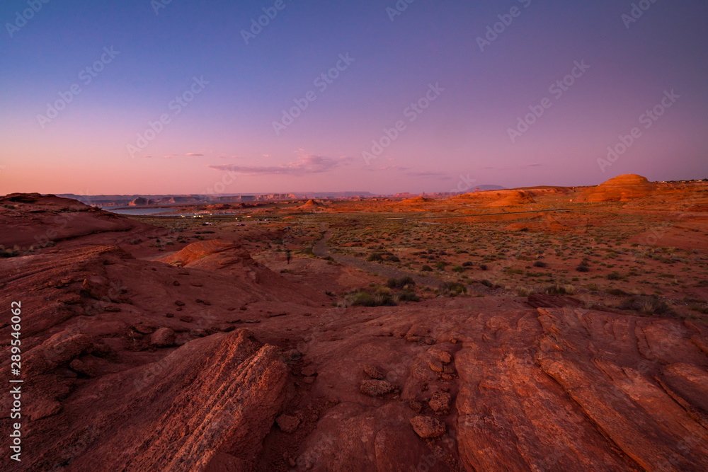 Sunset in the desert surrounding Page Arizona USA